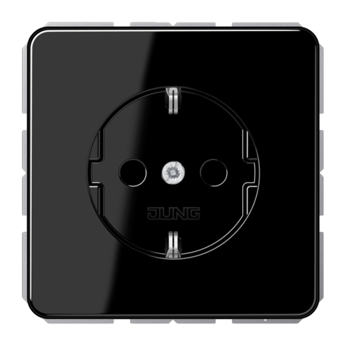 Розетка JUNG CD 500, скрытый монтаж, с заземлением, черный