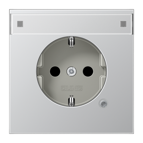 Розетка JUNG LS METAL, скрытый монтаж, с заземлением, матированный алюминий