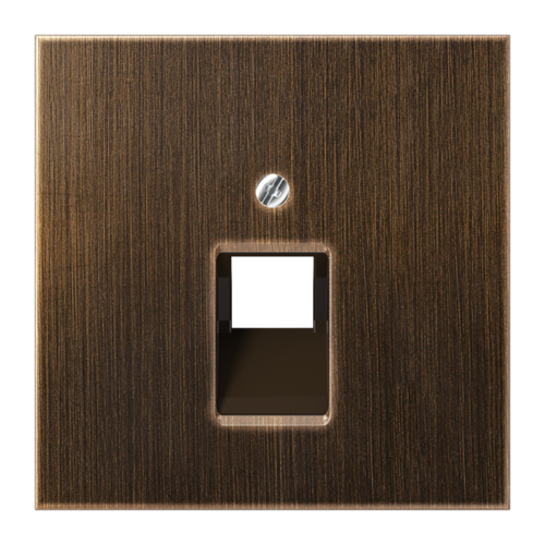 Накладка на розетку информационную JUNG LS METAL, античная латунь