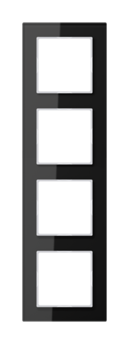 Рамка 4 поста JUNG A CREATION, черное стекло