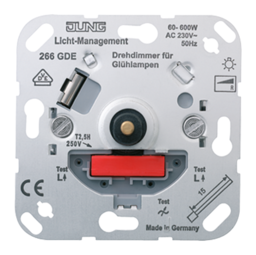 Механизм поворотно-нажимной светорегулятора-переключателя JUNG, 600 Вт